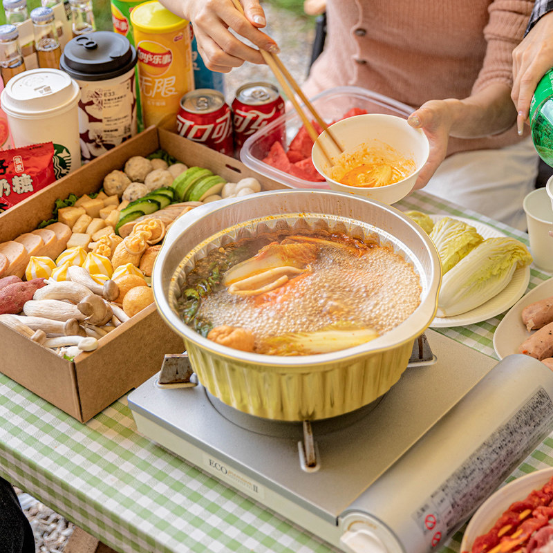 一次性火锅锅具锡纸露营卡式炉专用一套户外2025新款免洗加厚家用