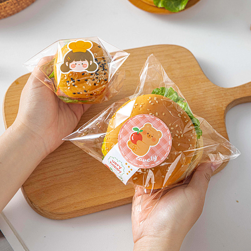 汉堡包包装袋子一次性食品级透明
