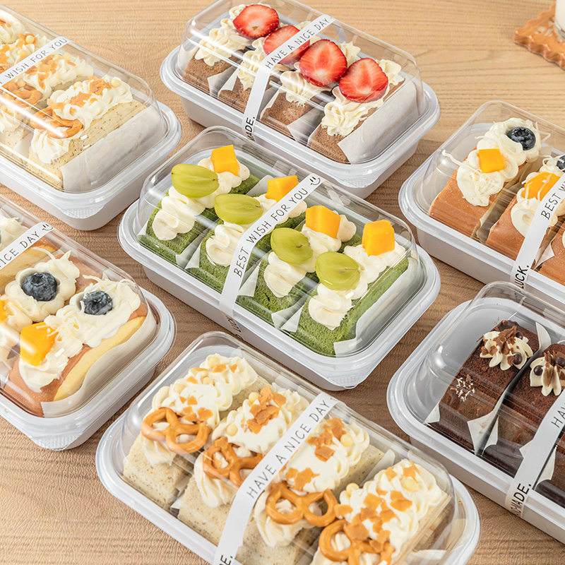 美涤网红瑞士卷蛋糕包装盒切块