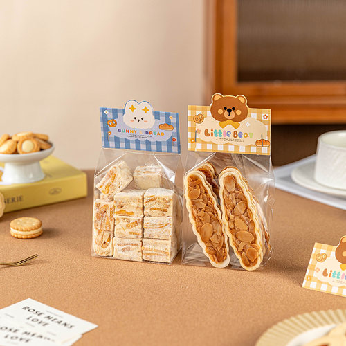 雪花酥包装袋卡头可爱食品级家用