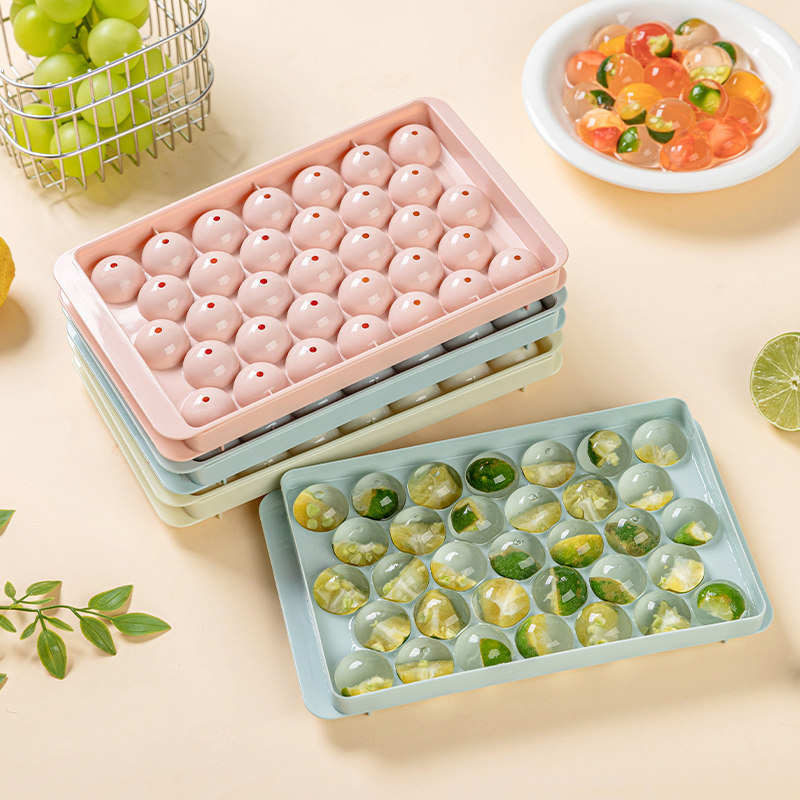 果冻模具圆形水果食品级磨自制专用布丁白凉粉波波球冰格家用商块