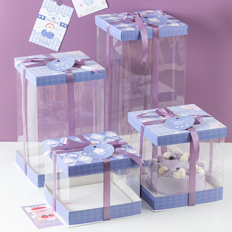 草莓塔包装盒圣诞网红草莓蛋糕盒4/6/8/10寸生日巨巨塔型打包