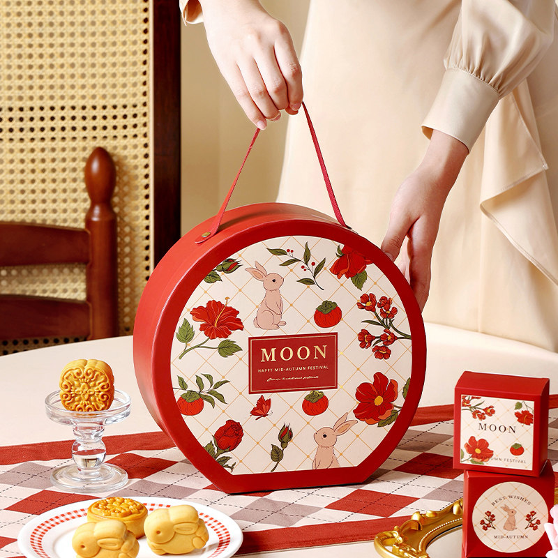 月饼礼盒2025中秋节新款兔子包装6个装8粒独立高端手提绿豆糕点