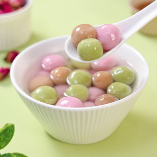 三全三颗茶mini汤圆茉莉龙井白桃乌龙玫瑰红茶口味元宵冷冻早餐