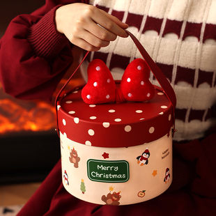 2025年新款圣诞包装盒太妃糖烘焙饼干礼品雪花酥打包糯米船抱抱桶