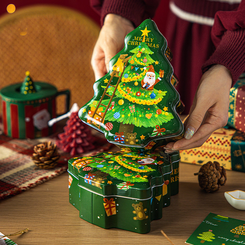 圣诞礼物包装盒卡平安糖果2025新款零食送朋友伴手空高级感马口铁