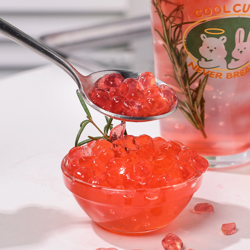 草莓脆啵啵小包装袋脆波波寒天晶球配甜饮品小料奶茶店专用原材料