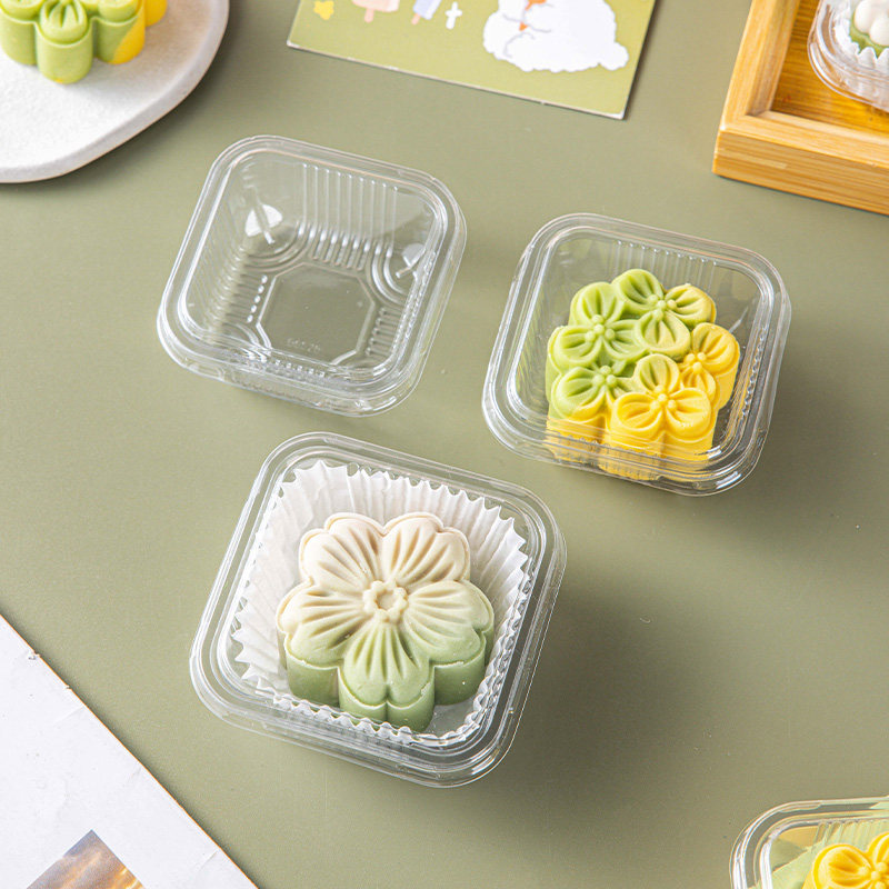 绿豆糕包装盒中式和果子独立吸塑冰皮月饼山药点心礼盒透明一次性