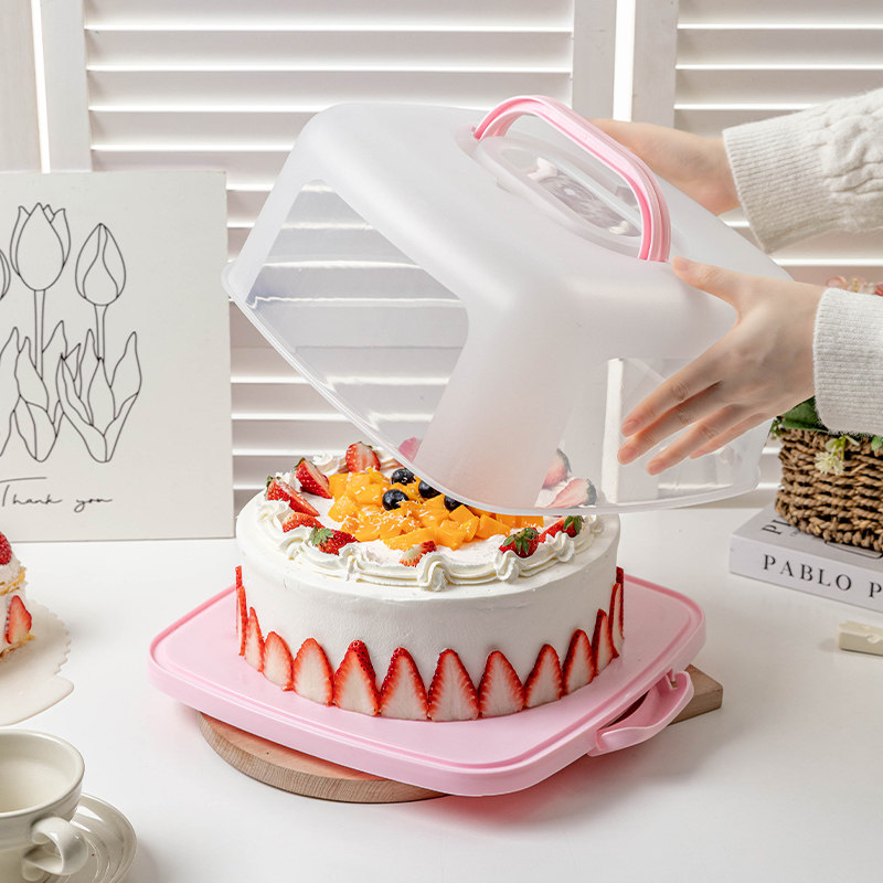 蛋糕盒子重复使用家食品级可手提打包装生日透明10寸十6六8八保鲜