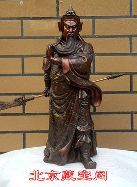 祥狮正版纯铜关公铜像古代历史名人像提刀关二爷人物雕塑