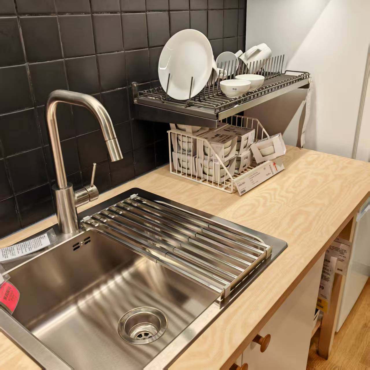 304不锈钢加粗加厚可伸缩水槽沥水架收纳洗碗池碟盘水杯置物架,厨房/烹饪用具,水槽置物架,淘宝优惠券,粉丝福利购,淘宝优惠卷