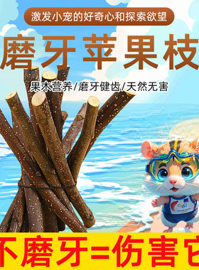 【直播】苹果枝龙猫仓鼠豚鼠荷兰猪兔子用品磨牙棒苹果木树枝