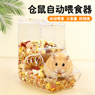 仓鼠自动喂食器亚克力大容量大开口防刨食小宠物喂食用品大全