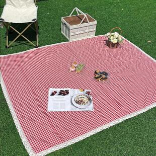 户外露营野餐垫便携式加厚布艺蕾丝草坪垫春游音乐节氛围感野餐布