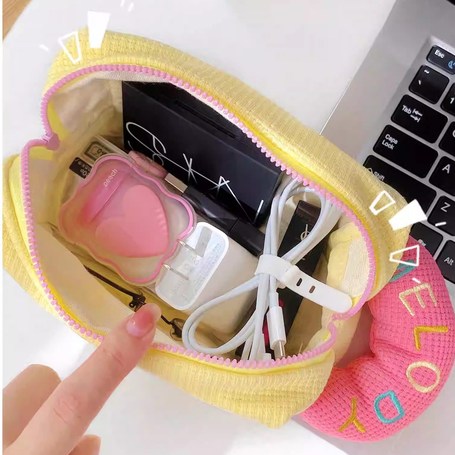数据线收纳包移动电源充电器耳机手机外出便携手提女士小包杂物包,收纳整理,化妆包,淘宝优惠券,粉丝福利购,淘宝优惠卷