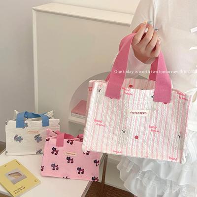 大容量饭盒袋帆布便当包