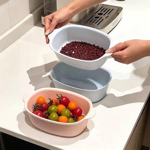 水果沥水篮奶油风家用厨房洗菜盆