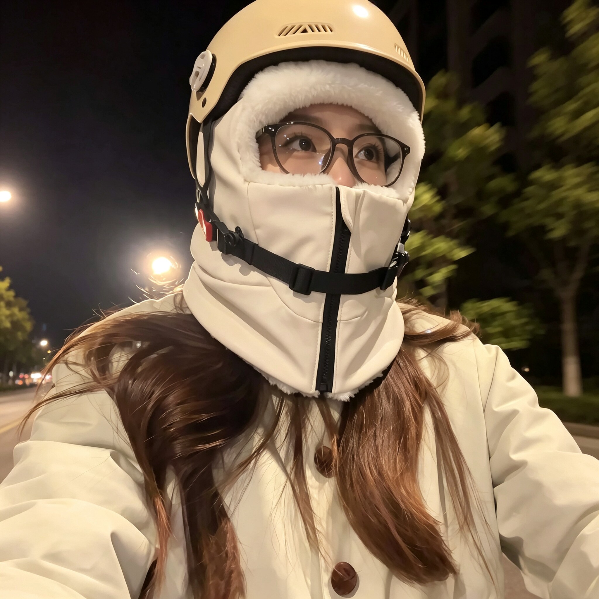 电动车防风帽冬季骑行保暖护脸护耳面罩摩托车防寒头套口罩一体款