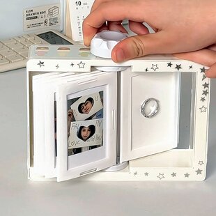 拍立得旋转相框桌面3寸照片相册摆件明星小卡收纳DIY翻页展示架