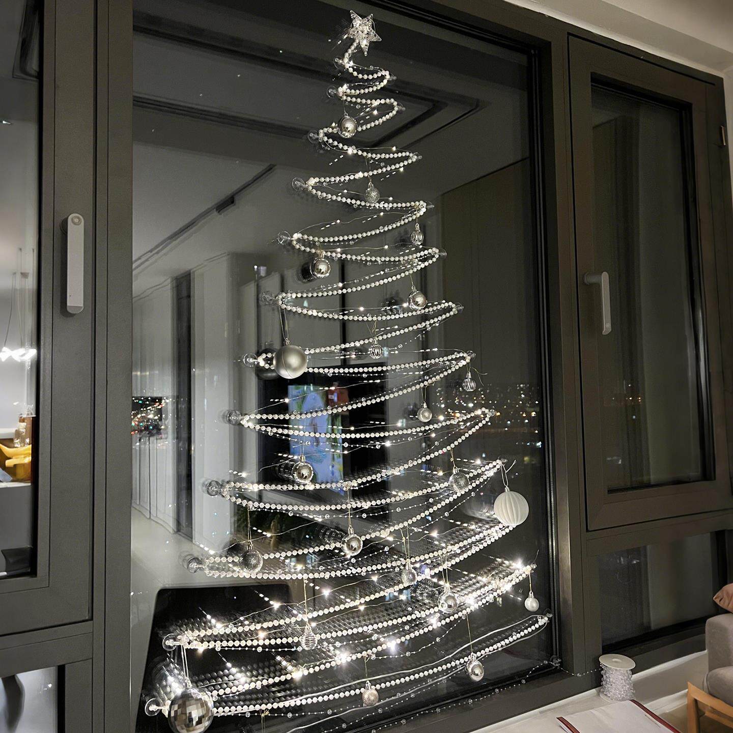 圣诞节装饰氛围客厅场景布置家用珍珠珠链手工diy窗户墙面圣诞树,节庆用品/礼品,圣诞装饰品,淘宝优惠券,粉丝福利购,淘宝优惠卷