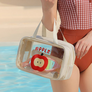 干湿分离游泳包带鞋仓女士游泳专用装备收纳包手提透明防水洗漱包