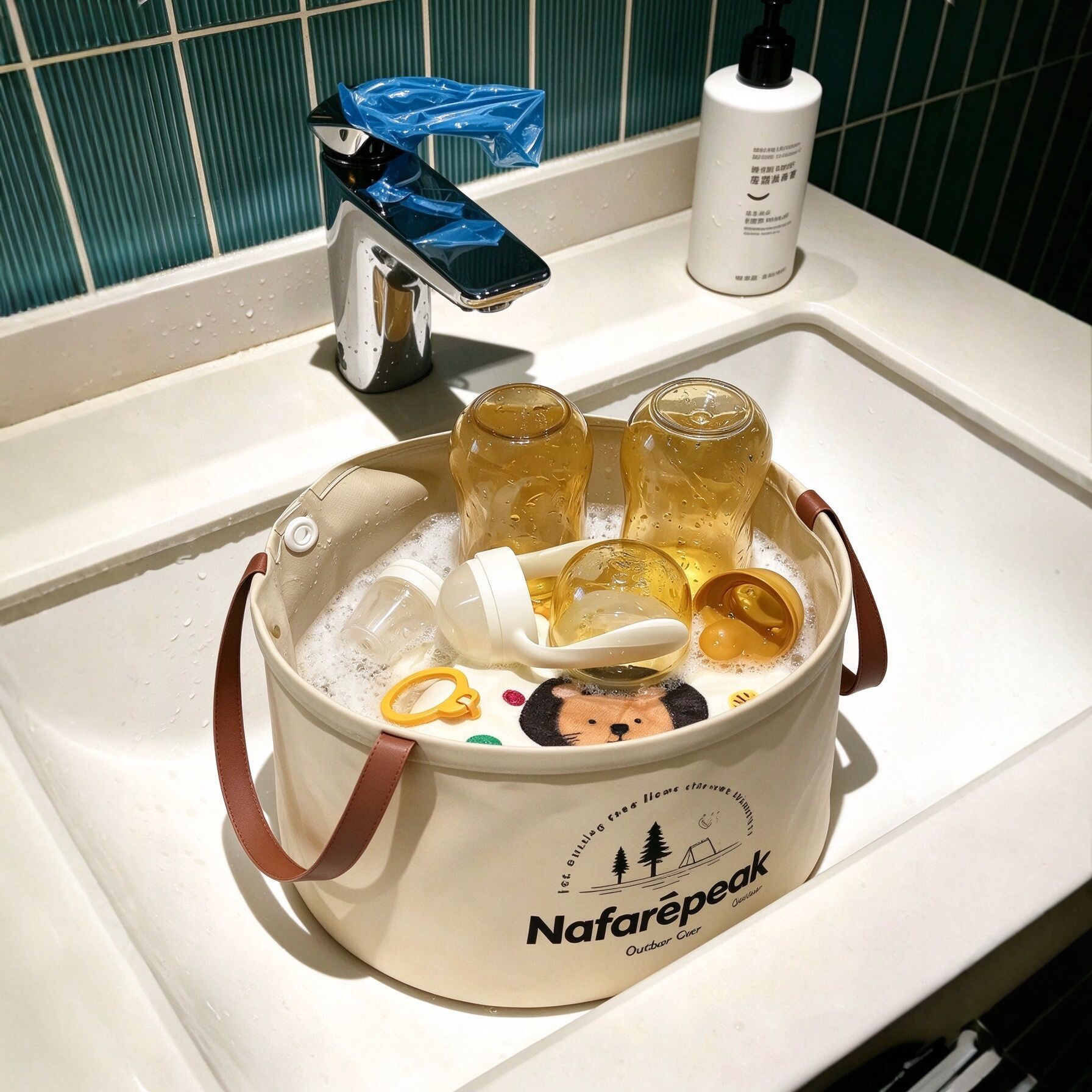 折叠水盆便携式旅行大容量奶瓶清洗盆外出手提式洗漱盆洗脸洗衣盆