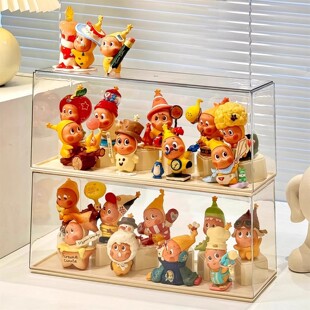 星星人盲盒展示架透明防尘多层手办陈列架泡泡玛特毛绒摆放收纳盒