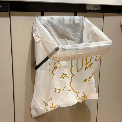 厨房垃圾桶挂式可折叠橱柜垃圾架家用塑料袋挂架免打孔壁挂垃圾桶