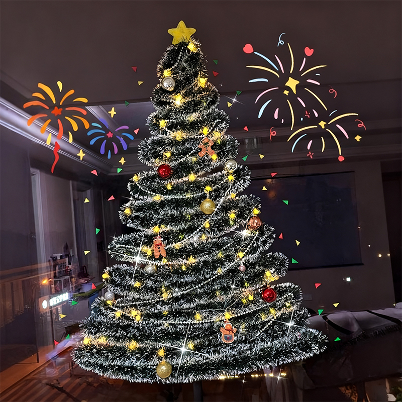 圣诞玻璃装饰珍珠链条亲子手工diy材料包客厅氛围落地窗圣诞树