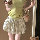 显瘦修身 E7Q8 甜辣A字裙半身短裙 法式 波点蛋糕裙女时尚 夏季 新款