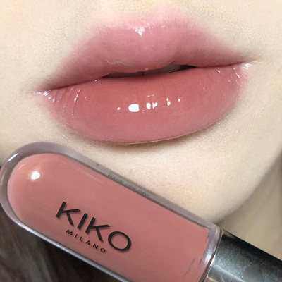 kiko双头唇釉口红103奶茶色水光透明玻璃唇彩唇蜜126裸色正品