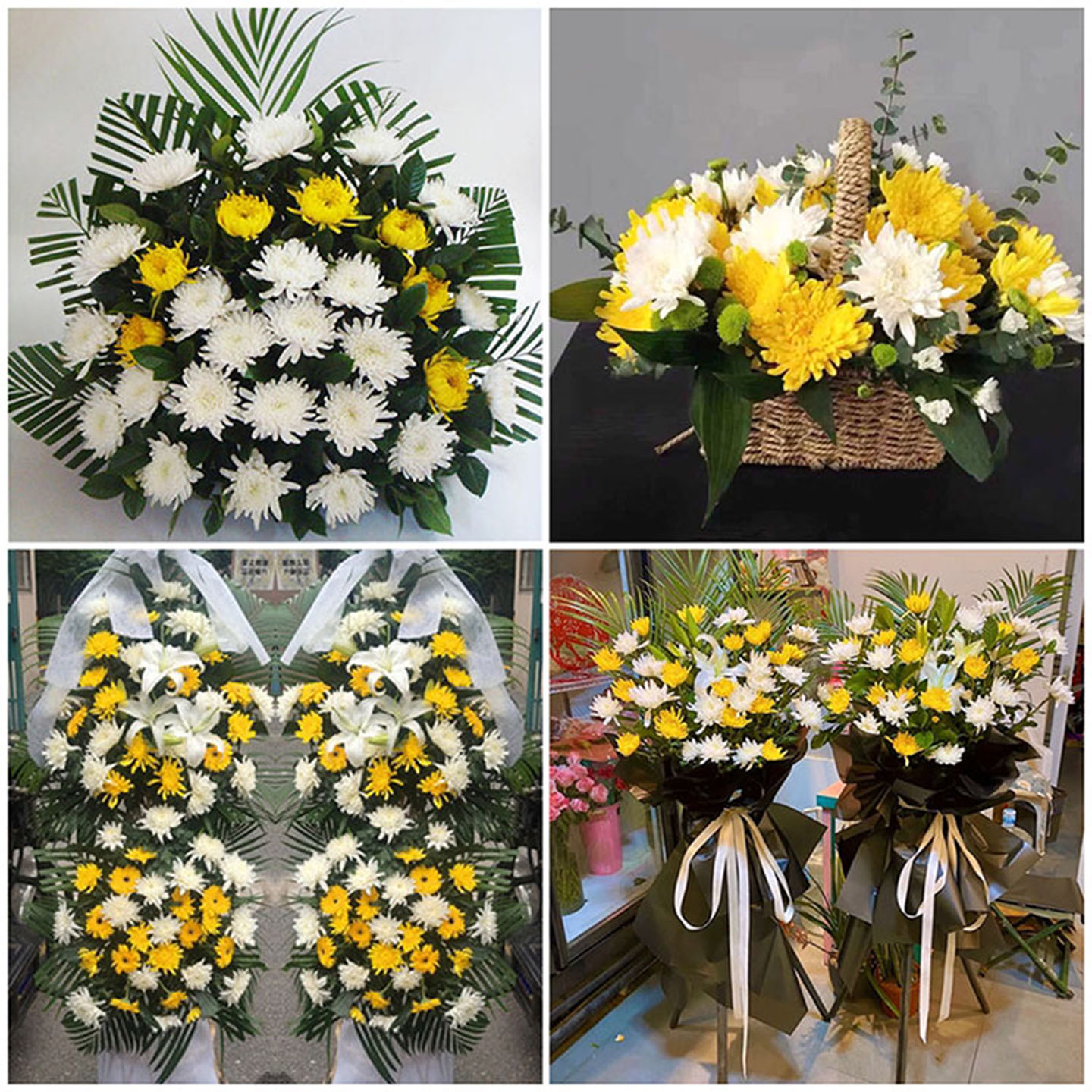 阜阳市阜南县太和县鲜花速递同城配送白事花圈丧事花蓝祭奠殡仪馆