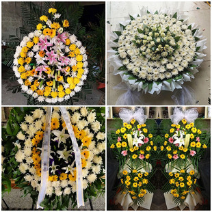 来宾市兴宾区合山市象州县鲜花同城配送灵堂白事花圈祭奠丧事花蓝