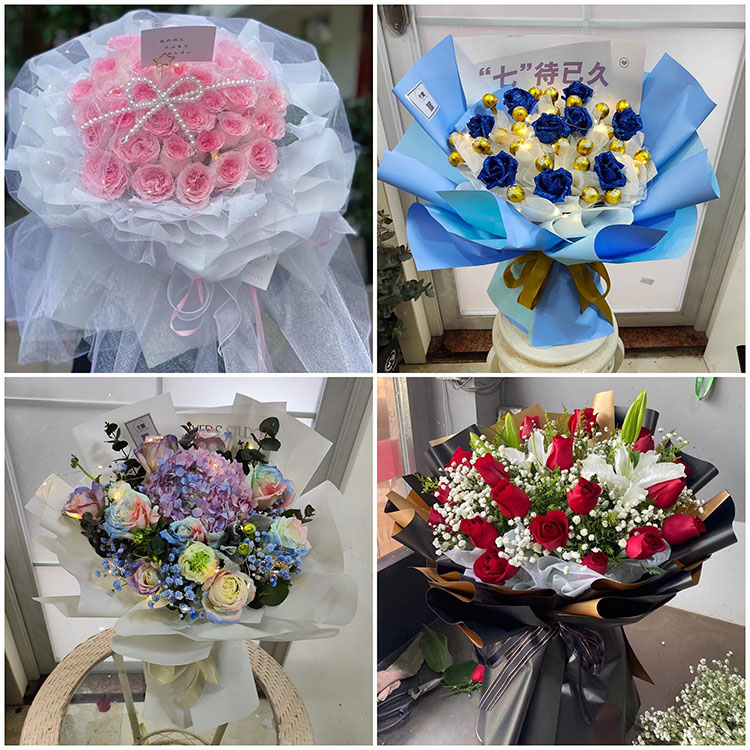 武汉市洪山区汉南区蔡甸区同城店鲜花速递七夕节红玫瑰送女友老婆