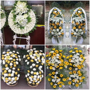 河源源城区龙川县连平县鲜花同城配送殡仪馆白事花圈祭奠丧事花蓝