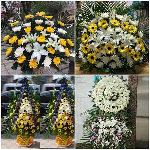 九江彭泽县武宁县修水县鲜花同城配送殡仪馆白事花圈祭奠丧事花蓝