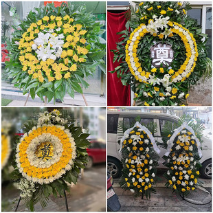 黄冈团风县浠水县罗田县鲜花店同城送殡仪馆白事花圈祭奠丧事花蓝