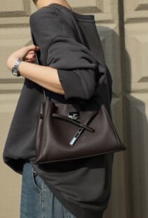 进口头层牛皮凯莉包轻奢百搭高品质通勤百搭真皮单肩斜挎女包软包