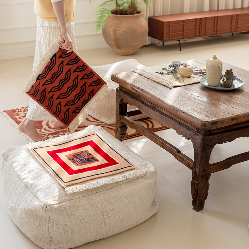 毯游记 虎纹复古民族风无胶椅垫地垫客厅卧室床边高级感心有猛虎