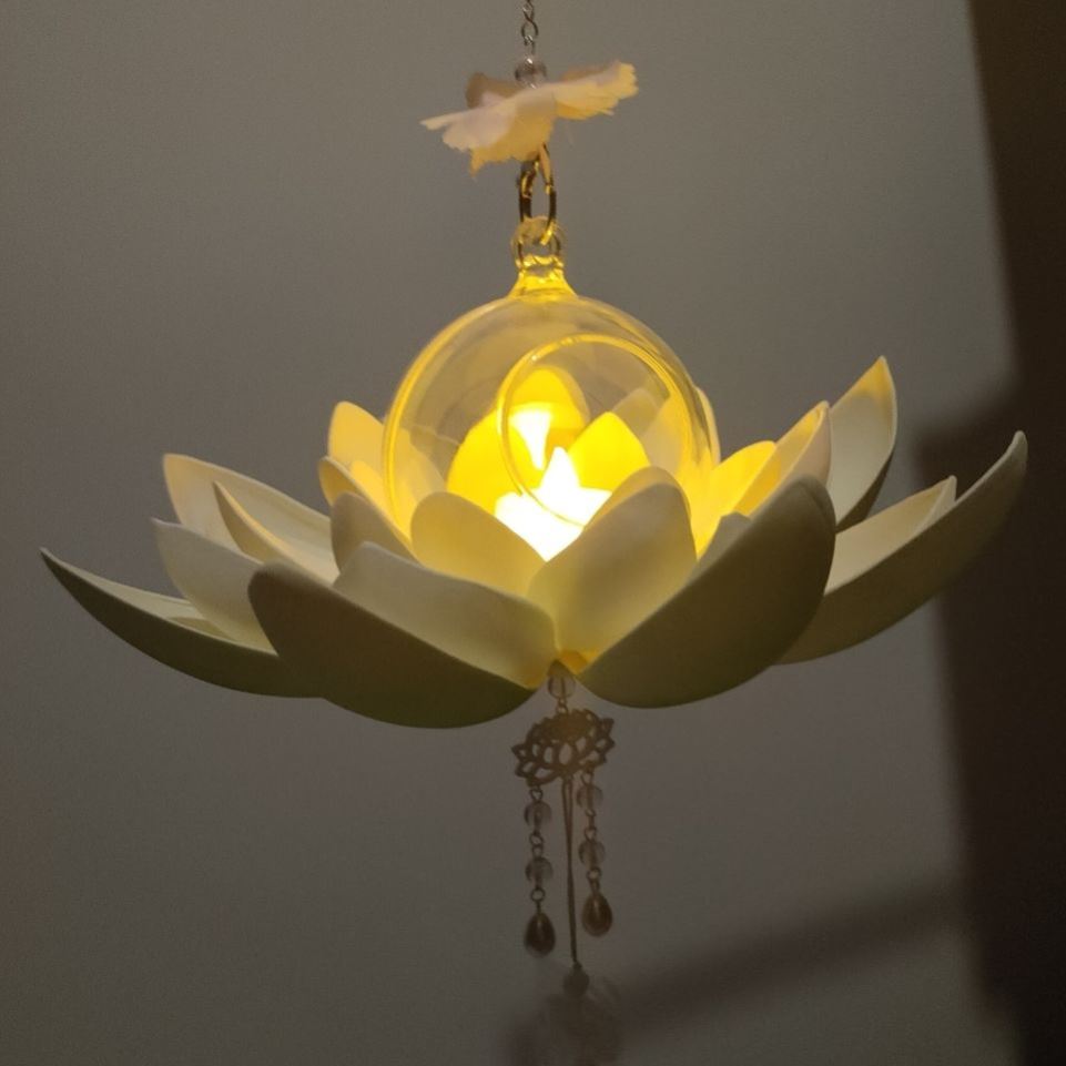 手提荷花灯笼汉服古风传统节庆花朝中秋拍照摄影工具莲花灯cos