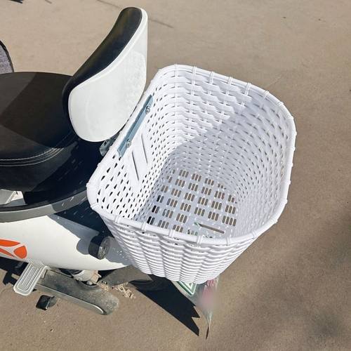 电动车后置车筐电动摩托车后尾挂篮加大书包车篓后用靠背菜篮子