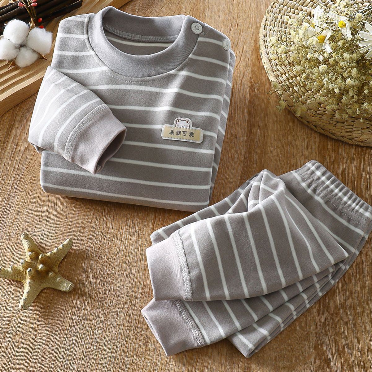 儿童保暖内衣套装秋冬德绒加绒加厚宝宝秋衣秋裤男女童家居服长袖