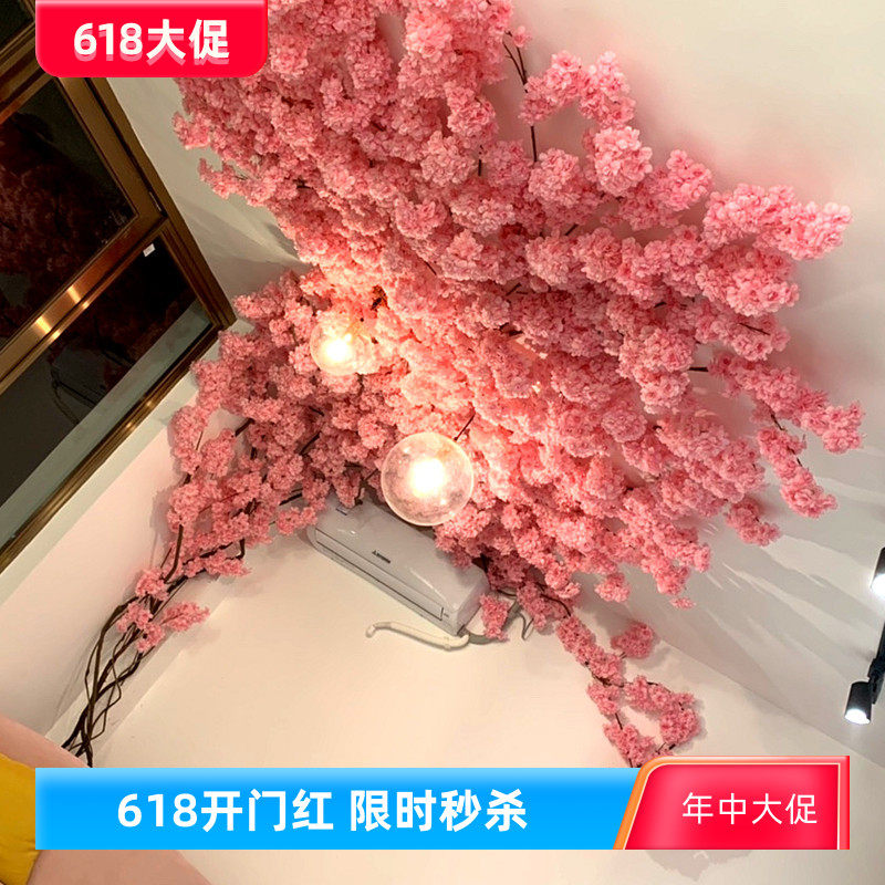 仿真花日式樱花树大型网红许愿树公司大堂门口摆设婚庆网红墙装饰