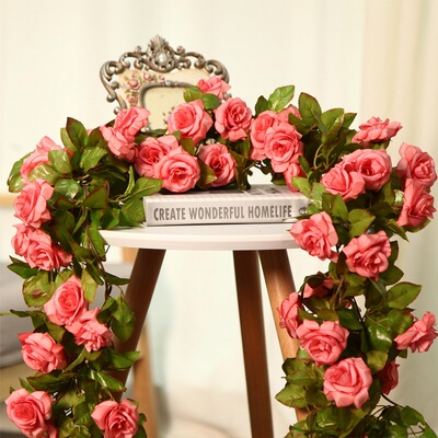 两花三草网红高档仿真假花装饰花艺花墙管道缠绕藤蔓遮挡吊顶花条