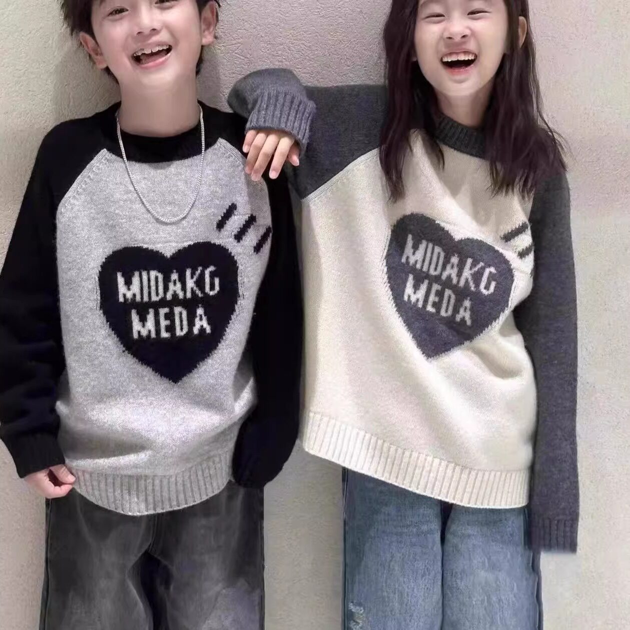 韩版洋气女男童中大童秋冬毛衣潮