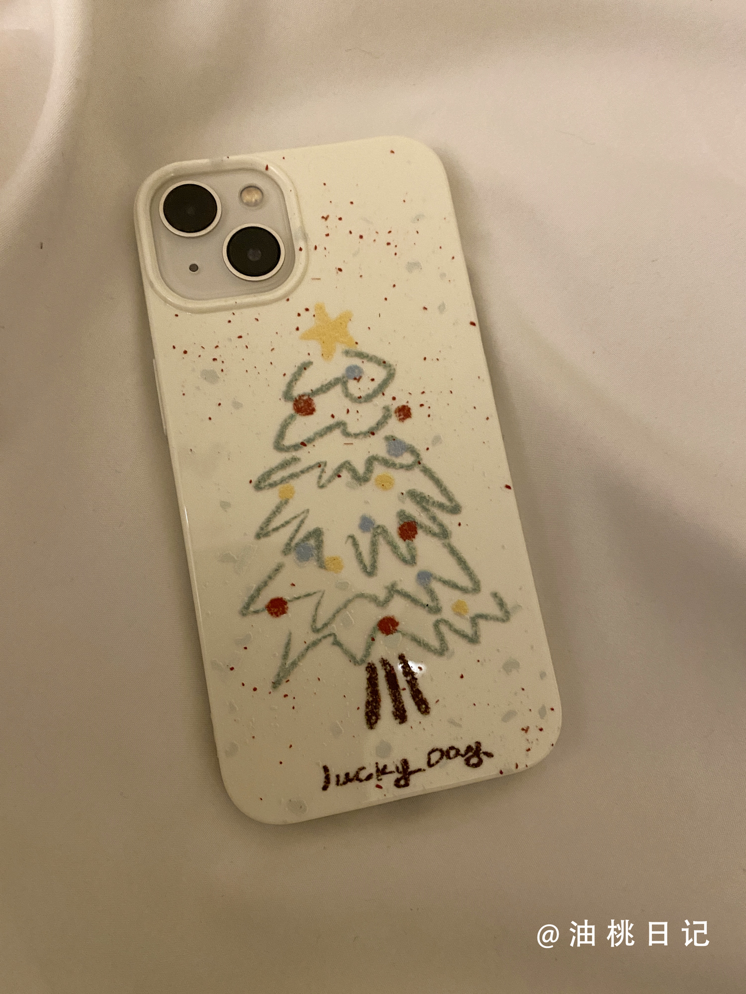 油桃日记圣诞树小众手机壳