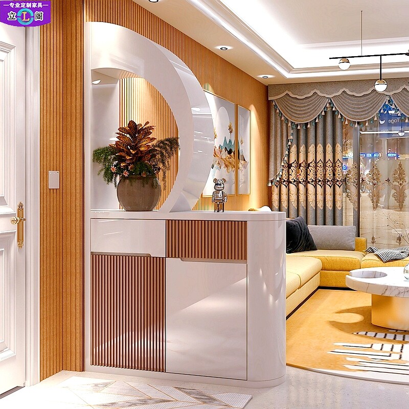 北欧玄关柜隔断柜进门鞋柜多功能门厅柜简约现代隔断屏风客厅定制