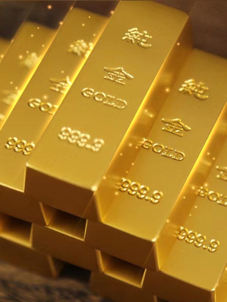 순수 구리 황동 시뮬레이션 골드 바 장식품 단단한 가짜 금 벽돌 금 덩어리 은행 금 도금 샘플 중국 금 소품