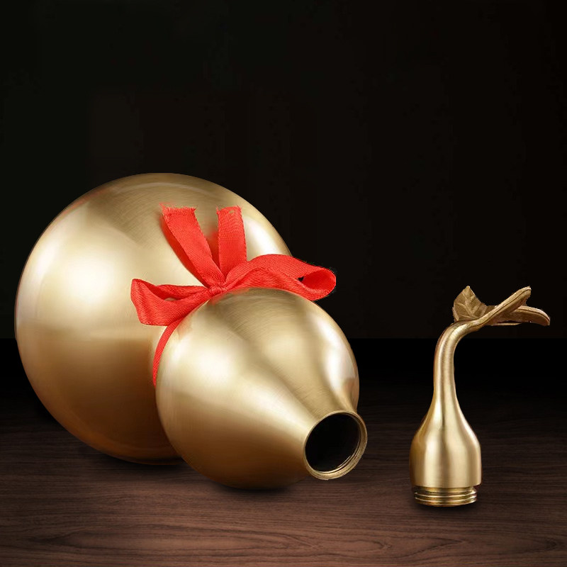 구리 조롱박 순수 구리 장식품 팔괘 펜던트 황동 오픈 커버 중공 홈 거실 사무실 공예품