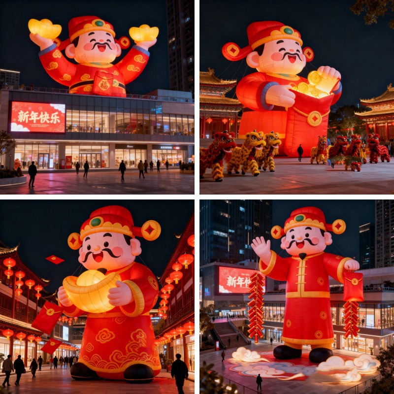 新年充气发光元宝财神爷气模